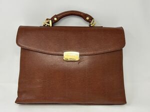 Mimi DiCarlo Brown Leather Briefcase Embossed Leather Business Bag 16"